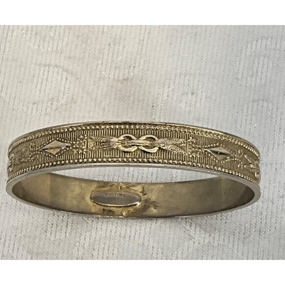 Vintage Whiting & Davis Gold-Tone Bangle Bracelet‎ - Picture 4 of 5